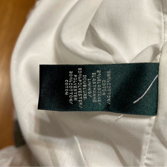 Ralph Lauren Dress White Black Floral Stretch Cotton Washable, Sz 12 - Picture 5 of 5